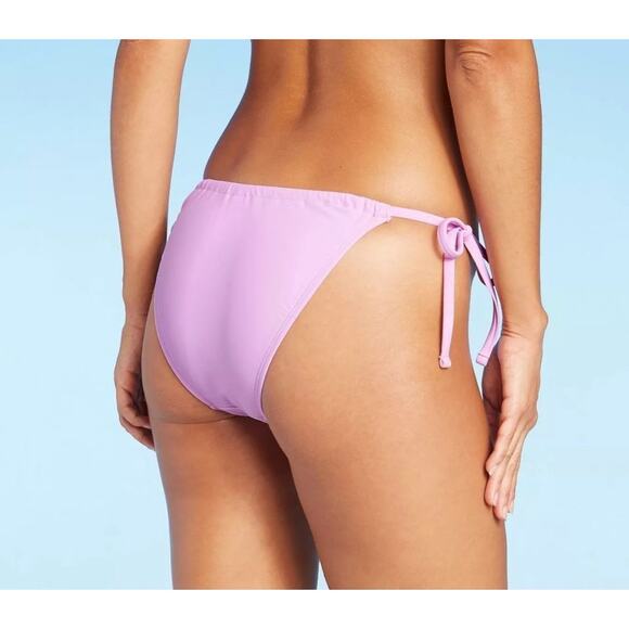 XHILARATION Tie Sides Adjustable Bikini Swimwear Bottom Lavender Women's L NWOT - Picture 2 of 5